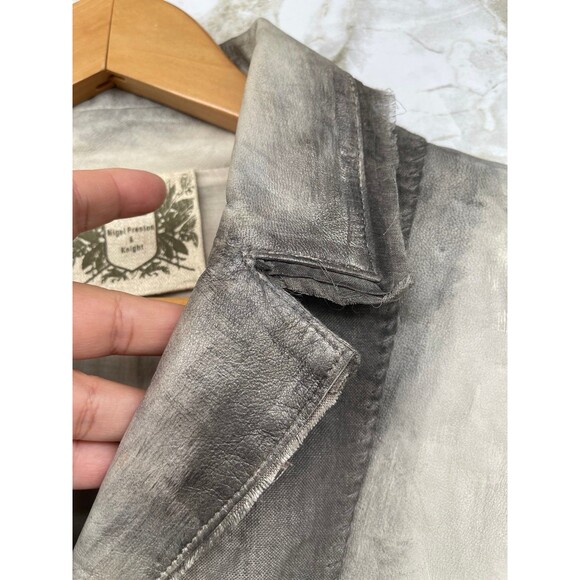 Nigel Preston & Knight Hand-Painted
Lamb Leather Linen Blazer Jacket Gray
Size M - Picture 9 of 15